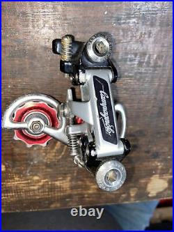 1980s Campagnolo Super Record rear derailleur with red Bullseye pulleys