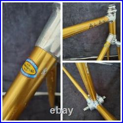 Alan super corsa frame and fork 58x57 gold campagnolo record vintage made italy
