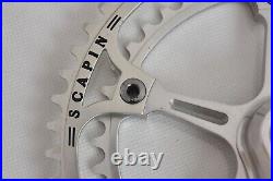 CAMPAGNOLO super record 170mm crankset! Engraved SCAPIN! Chainrings are NOS