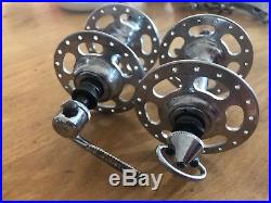 Campagnolo 1035 Nuovo Super Record High Large Flange Hubs & Skewers 36H French