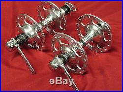 Campagnolo 1035 Nuovo Super Record large flange hubs & flat skewers 36h English