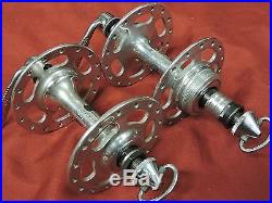 Campagnolo 1035 Nuovo Super Record large high flange hubs & skewers 32h English