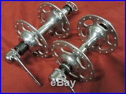 Campagnolo 1035 Nuovo Super Record large high flange hubs & skewers 32h English