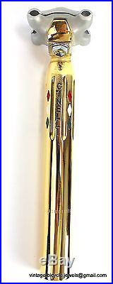 Campagnolo SUPER RECORD SEATPIN SEATPOST Panto Engraved CINELLI GOLD PLATED 27.2