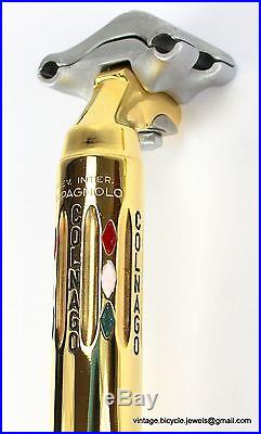 Campagnolo SUPER RECORD SEATPIN SEATPOST Panto Engraved COLNAGO GOLD PLATED 27.2