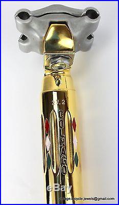 Campagnolo SUPER RECORD SEATPIN SEATPOST Panto Engraved COLNAGO GOLD PLATED 27.2