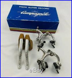 Campagnolo Super Record Brake Levers Drilled & Brakes Vintage Campy With Box