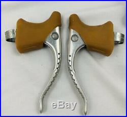 Campagnolo Super Record Brake Levers Drilled & Brakes Vintage Campy With Box