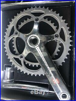 Campagnolo Super Record Carbon Crankset Used 172.5mm 39/53 Rings Used Under 100