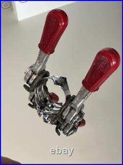 Campagnolo Super Record Downtube Friction Shifter Levers with Clamp Italy Vintage