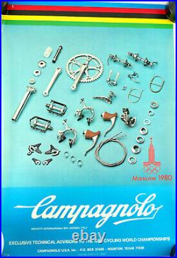 Campagnolo Super Record Moscow Poster 1980 Olympic Games Vintage Bike 13x19