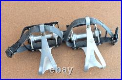 Campagnolo Super Record Pedals, Cinelli Alloy Large Toe Clips & mesh straps