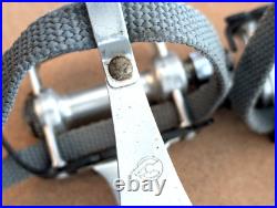 Campagnolo Super Record Pedals, Cinelli Alloy Large Toe Clips & mesh straps