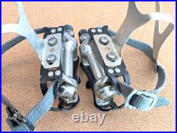 Campagnolo Super Record Pedals, Cinelli Alloy Large Toe Clips & mesh straps