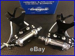 Campagnolo Super Record pedals Cinelli toe clips and christophe leather
