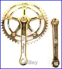 Campagnolo TRACK SUPER RECORD CRANKSET Panto Engraved COLNAGO GOLD PLATED 24K