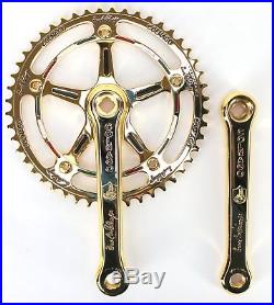 Campagnolo TRACK SUPER RECORD CRANKSET Panto Engraved COLNAGO GOLD PLATED 24K