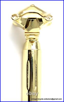 LUXURY VINTAGE BIKE Campagnolo SUPER RECORD SEATPIN SEATPOST GOLD PLATED 27.2