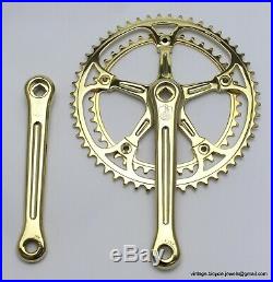 LUXURY VINTAGE Race Bike Campagnolo SUPER RECORD CRANKSET CHAINSET GOLD PLATED