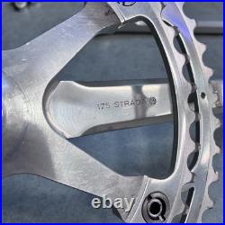 Mint! Campagnolo Super Record Crankset Double 52-42 Tooth 175mm Arms Record Caps