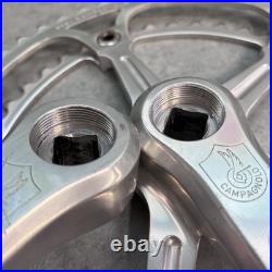 Mint! Campagnolo Super Record Crankset Double 52-42 Tooth 175mm Arms Record Caps