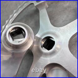 Mint! Campagnolo Super Record Crankset Double 52-42 Tooth 175mm Arms Record Caps