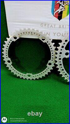 NOS Vintage Drilled Campagnolo Type Chainrings144 BCD 51x43t Nuovo Super Record