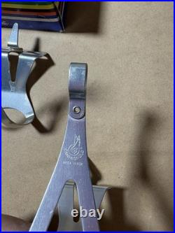 New Campagnolo Super Record Medium M Toe Clips Straps Set Nos In Box