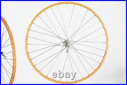 Nos Campagnolo Super Record Cerchio Ghisallo Wooden Wood Wheelset Vintage Wheels Nos Campagnolo Super Record Cerchio Ghisallo Wooden Wood Wheelset Vintage Wheels