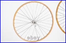 Nos Campagnolo Super Record Cerchio Ghisallo Wooden Wood Wheelset Vintage Wheels Nos Campagnolo Super Record Cerchio Ghisallo Wooden Wood Wheelset Vintage Wheels