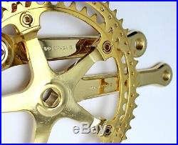 Race Bike Campagnolo SUPER RECORD Drilled CRANKSET CHAINSET GOLD PLATED 1982