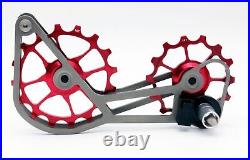 SwishTi Road Cycle Oversized Pulley Titanium Cage for Campy/Campagnolo Red SwishTi Road Cycle Oversized Pulley Titanium Cage for Campy/Campagnolo Red