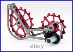 SwishTi Road Cycle Oversized Pulley Titanium Cage for Campy/Campagnolo Red
