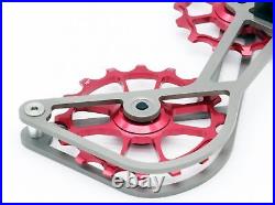 SwishTi Road Cycle Oversized Pulley Titanium Cage for Campy/Campagnolo Red