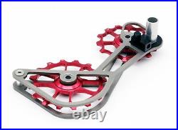 SwishTi Road Cycle Oversized Pulley Titanium Cage for Campy/Campagnolo Red