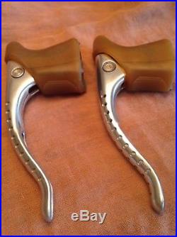Very Clean Condition Super Record Brake Lever Set Nos Campagnolo Brown Hoods
