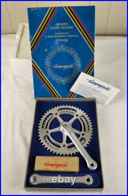 Vintage Campagnolo Gruppo Super Record 170 Strada Bicycle Cranket with Bracket Box Vintage Campagnolo Gruppo Super Record 170 Strada Bicycle Cranket with Bracket Box