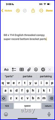 Vintage Campagnolo Super Record Bottom Bracket 68-SS English 1.370 x 24 114.5