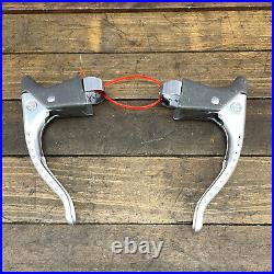 Vintage Campagnolo Super Record Brake Lever Set Drillium Non Aero 70s 80s Shield