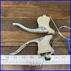 Vintage Campagnolo Super Record Brake Levers Campy White Hoods Drillium Non Aero