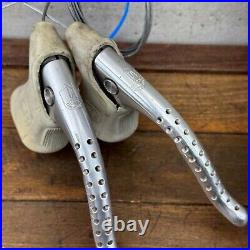 Vintage Campagnolo Super Record Brake Levers Campy White Hoods Drillium Non Aero