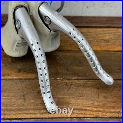 Vintage Campagnolo Super Record Brake Levers Campy White Hoods Drillium Non Aero