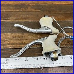 Vintage Campagnolo Super Record Brake Levers Campy White Hoods Drillium Non Aero