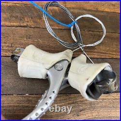 Vintage Campagnolo Super Record Brake Levers Campy White Hoods Drillium Non Aero