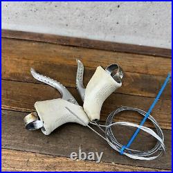 Vintage Campagnolo Super Record Brake Levers Campy White Hoods Drillium Non Aero