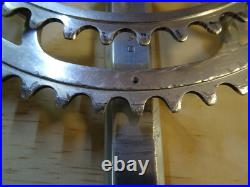 Vintage Campagnolo Super Record Crankset 170 mm 53-42 Non-Fluted Engraved Logo