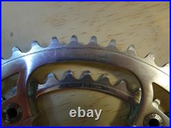 Vintage Campagnolo Super Record Crankset 170 mm 53-42 Non-Fluted Engraved Logo