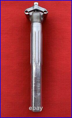 Vintage Campagnolo Super Record Fluted Seatpost, 1st Gen, 2 Bolt, 26.6mm