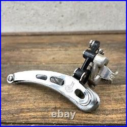 Vintage Campagnolo Super Record Front Derailleur 3 Hole Clamp On Bottom Pull A08