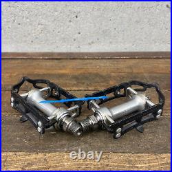 Vintage Campagnolo Super Record Pedals Pair Ti Spindle 9/16 Italy Campy Titanium